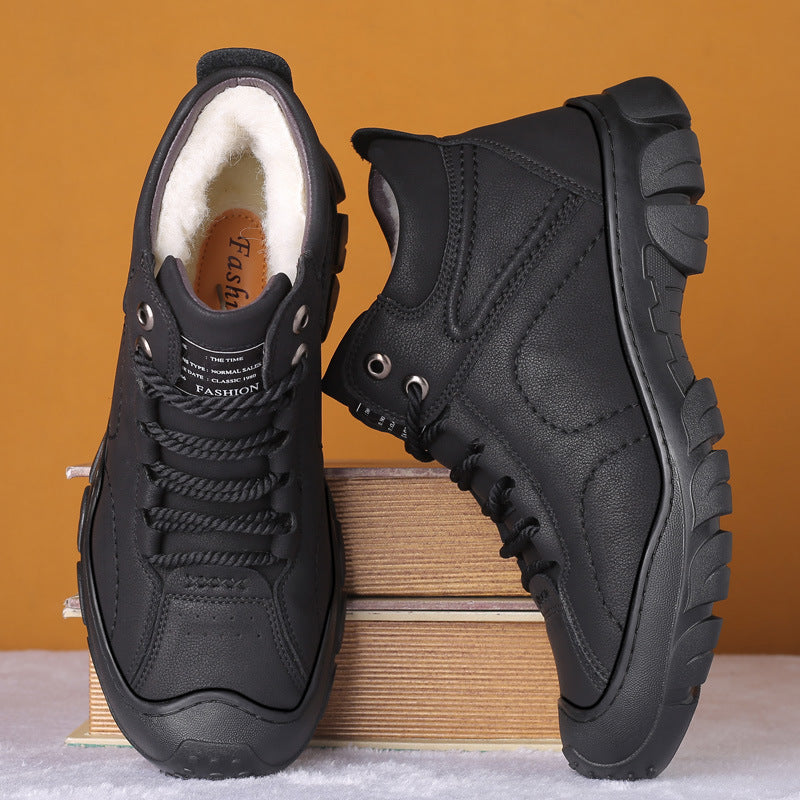 Bottes de neige en peluche pour hommes (CUIR NATUREL)