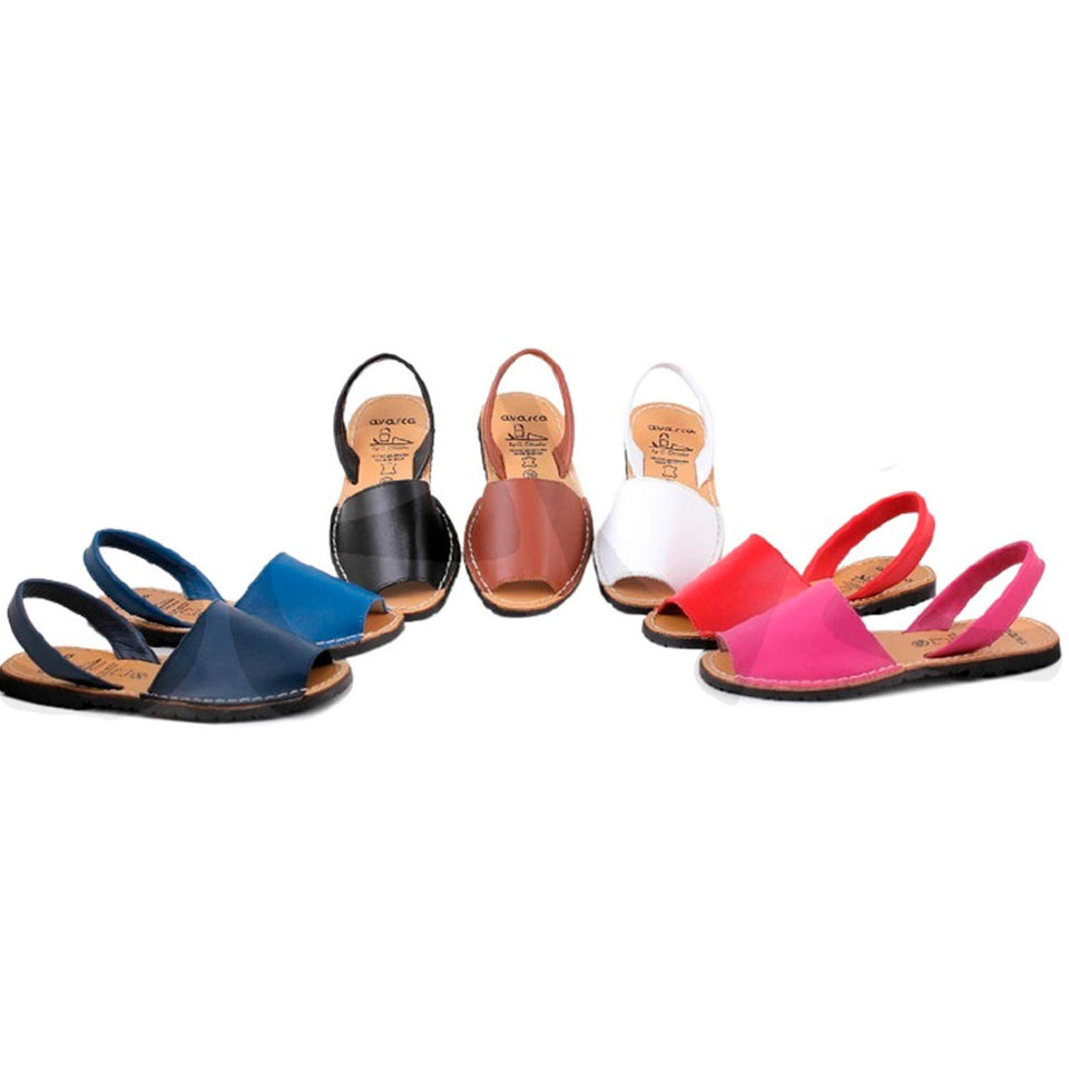 Sandalias casuales de cuero para mujer
