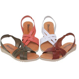 Sandalias de verano de cuero para mujer