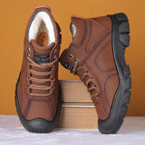 Bottes de neige en peluche pour hommes (CUIR NATUREL)