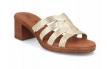 Sandalias de piel para mujer con tacón de 6 cm y tiras trenzadas - imagen 2