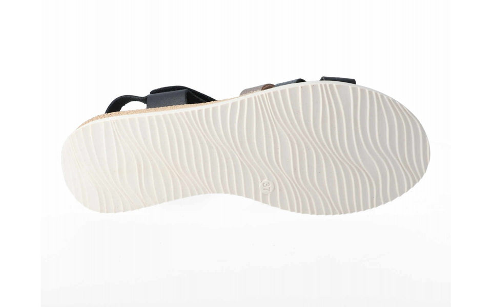 Sandalias de piel para mujer con cuña de 3,5 cm y tiras cruzadas - imagen 5