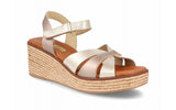 Sandalias de piel multimetal con cuña de estilo natural – imagen 1