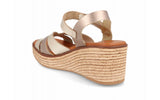 Sandalias de piel multimetal con cuña de estilo natural – imagen 4