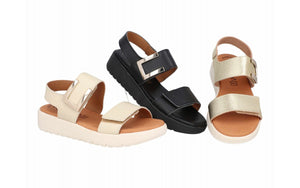 Sandalias de piel para mujer con cuña cómoda de 4 cm - imagen 1