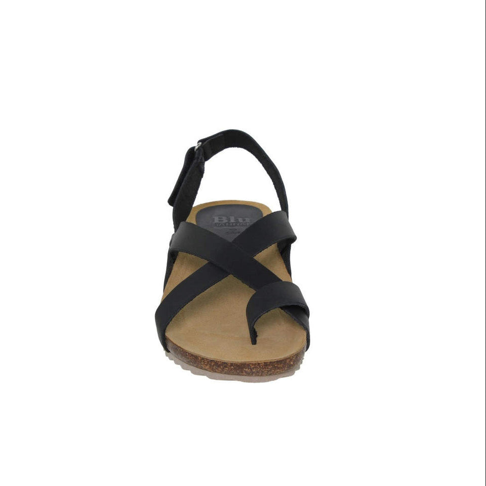 Sandalia de Piel para Mujer con Cuña Baja de 2,5 cm y Plantilla Acolchada