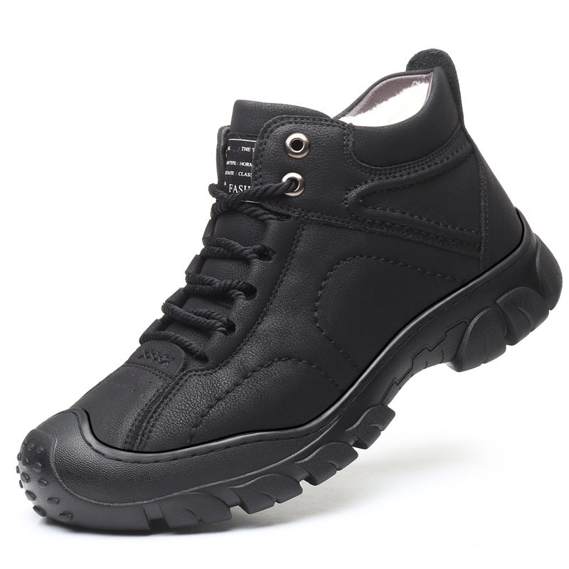 Bottes de neige en peluche pour hommes (CUIR NATUREL)